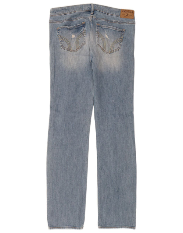 Hollister Womens Distressed Straight Jeans US 5 Small W27 L31 Blue Cotton