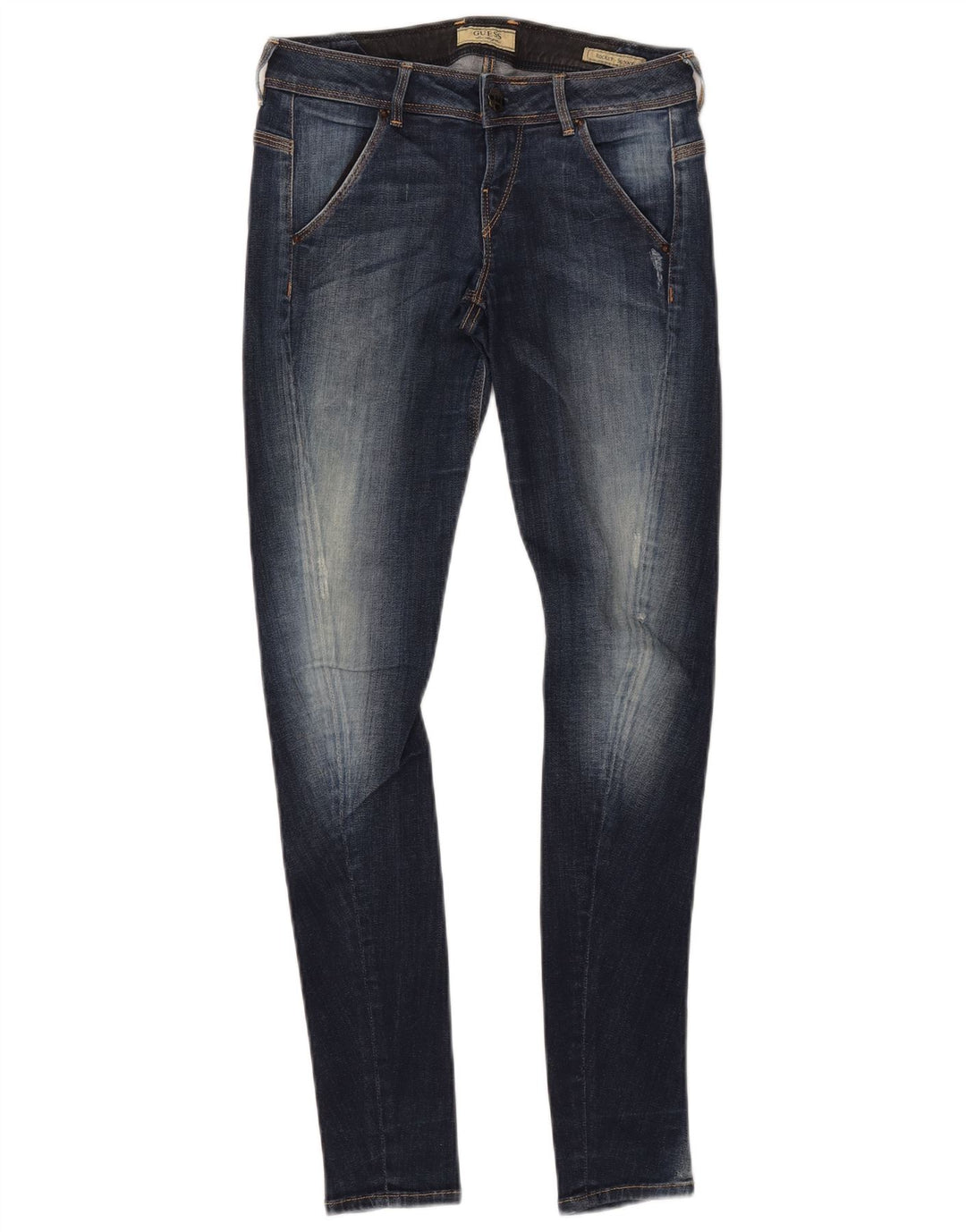 Guess Dame Rocket Distressed Skinny Jeans W25 L29 Marineblå Bomuld