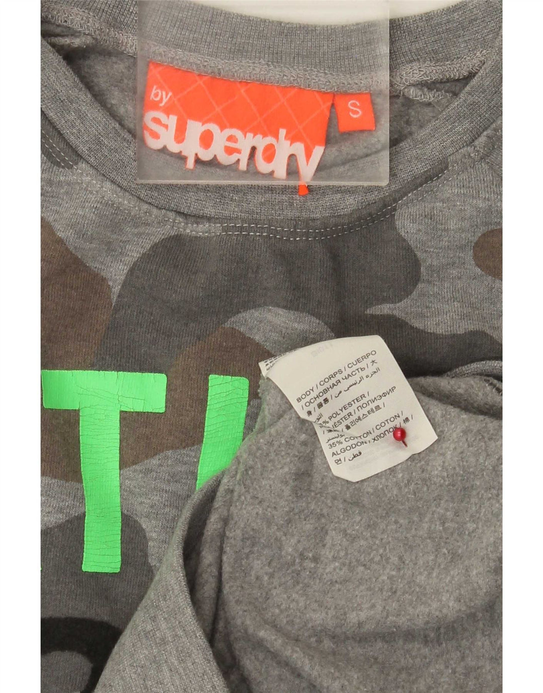 Superdry Herre grafisk Regular Fit Sweatshirt Jumper Lille grå Camouflage