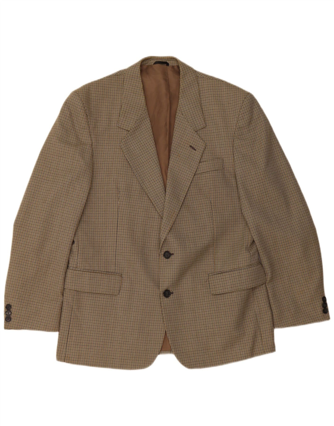 Bersani Herre 2-knaps blazerjakke UK 40 Large Brown Houndstooth Polyester