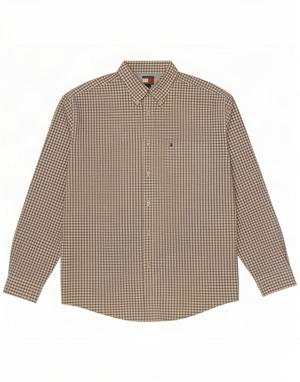 Tommy Hilfiger drengeskjorte 15-16 år XL Hvid ternet