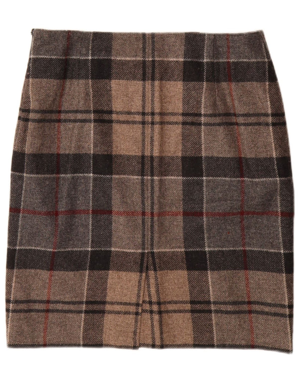 Barbour lige nederdel til kvinder UK 14 Large W32 brun ternet