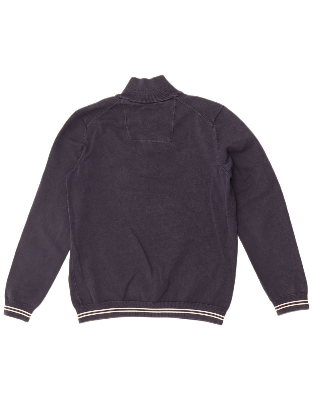 Hugo Boss Herre Zip Neck Sweatshirt Jumper Medium Navy Blue Bomuld