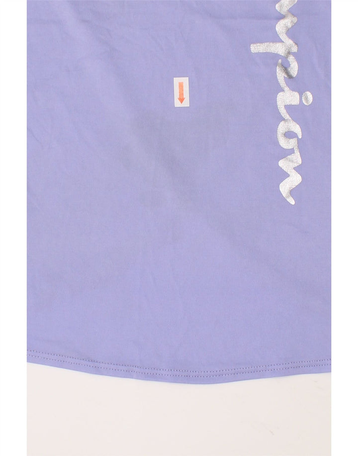 CHAMPION Girls Graphic Vest Top 7-8 Years Purple Polyester Vintage Champion and Second-Hand Champion from Messina Hembry 