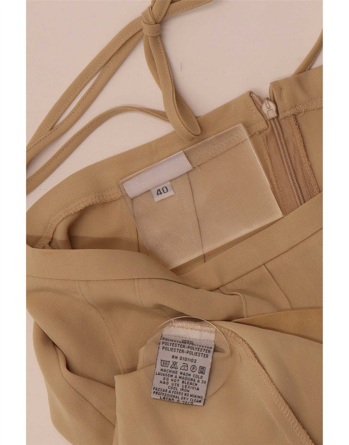 Stefanel Dame Midi Nederdel IT 40 Small W26 Beige Polyester