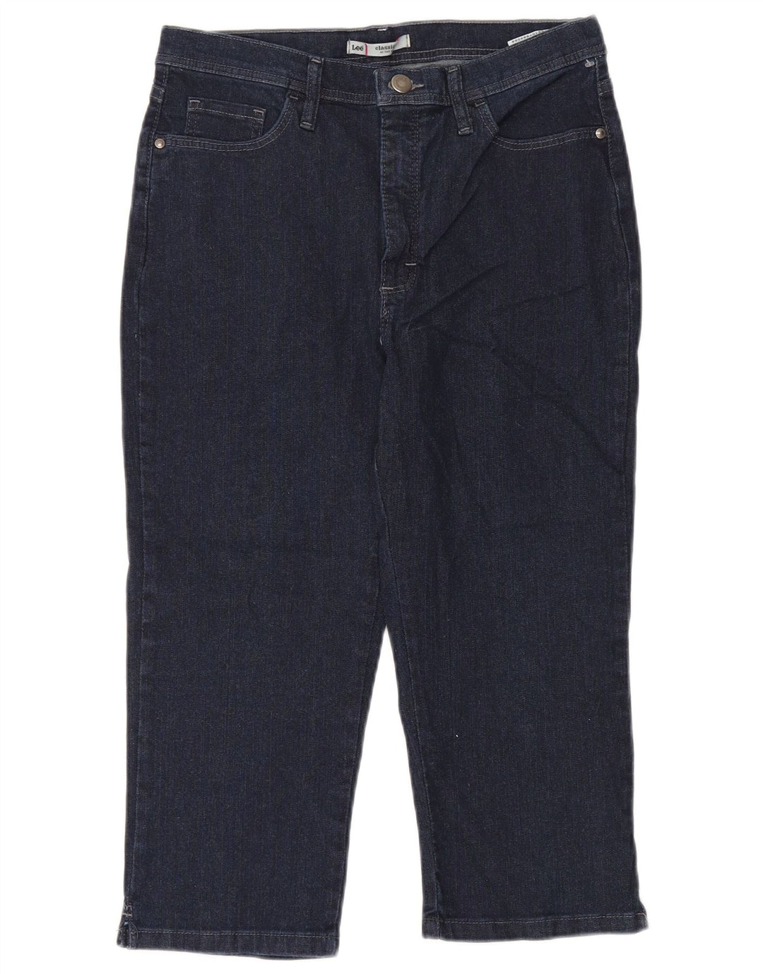Lee Dame Classic High Waist Capri Jeans US 12 Large W30 L20 Navy Blue