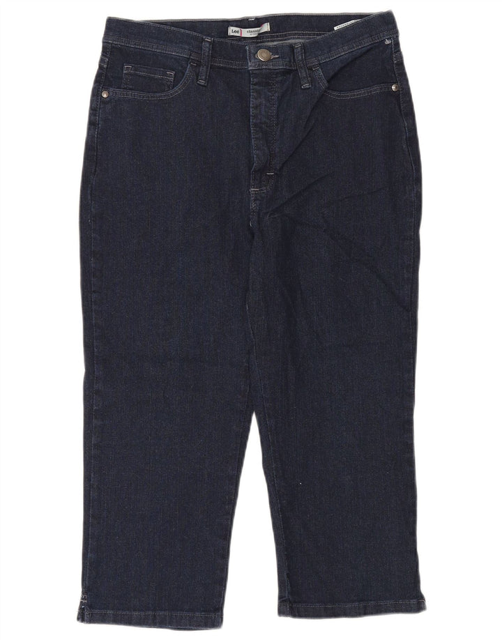 Lee Dame Classic High Waist Capri Jeans US 12 Large W30 L20 Navy Blue