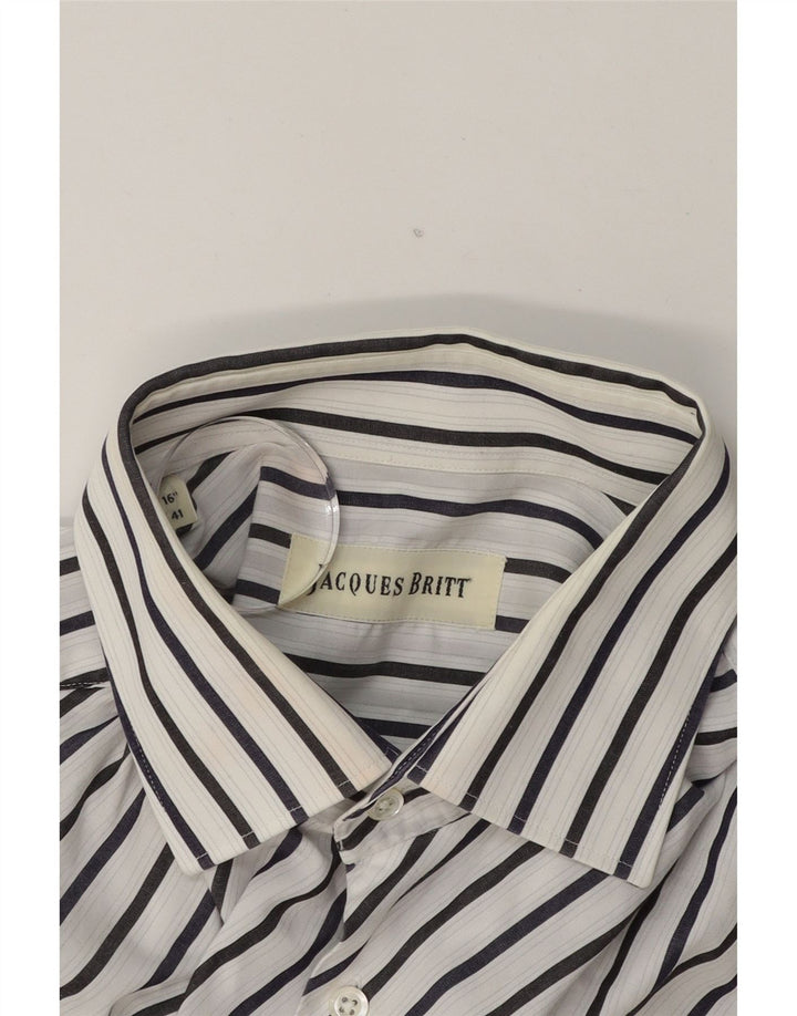 JACQUE BRITT Mens Shirt Size 41 16 Large White Striped Vintage Jacque Britt and Second-Hand Jacque Britt from Messina Hembry 