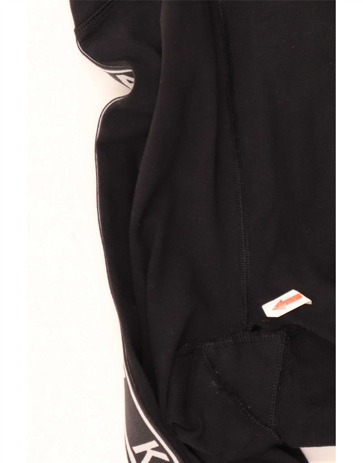Kangol Dame Grafiske Leggings UK 12 Medium Sort Bomuld