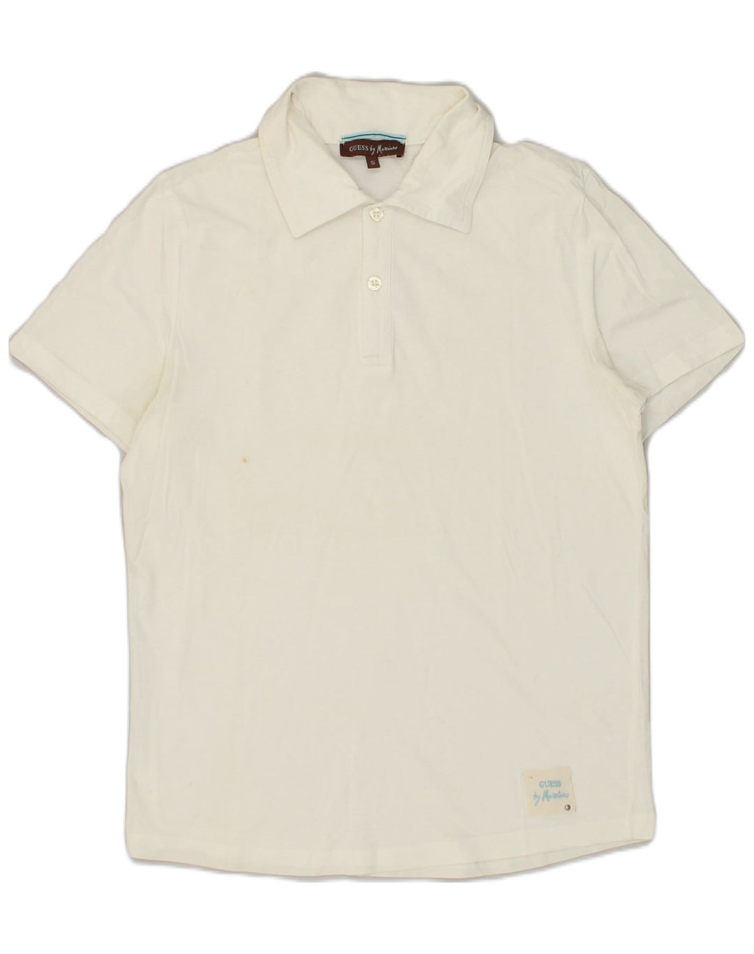 GUESS Mens Polo Shirt Small White Cotton | Vintage Guess | Thrift | Second-Hand Guess | Used Clothing | Messina Hembry 