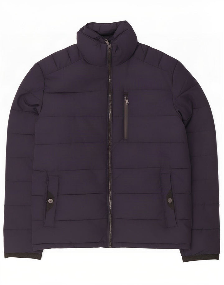 Marks & Spencer Polstret jakke til mænd UK 38 Medium Navy Blue Polyester