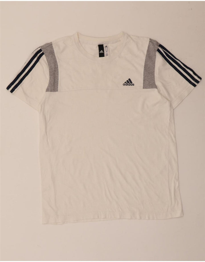 Adidas Herre T-Shirt Top Medium White Colourblock Bomuld