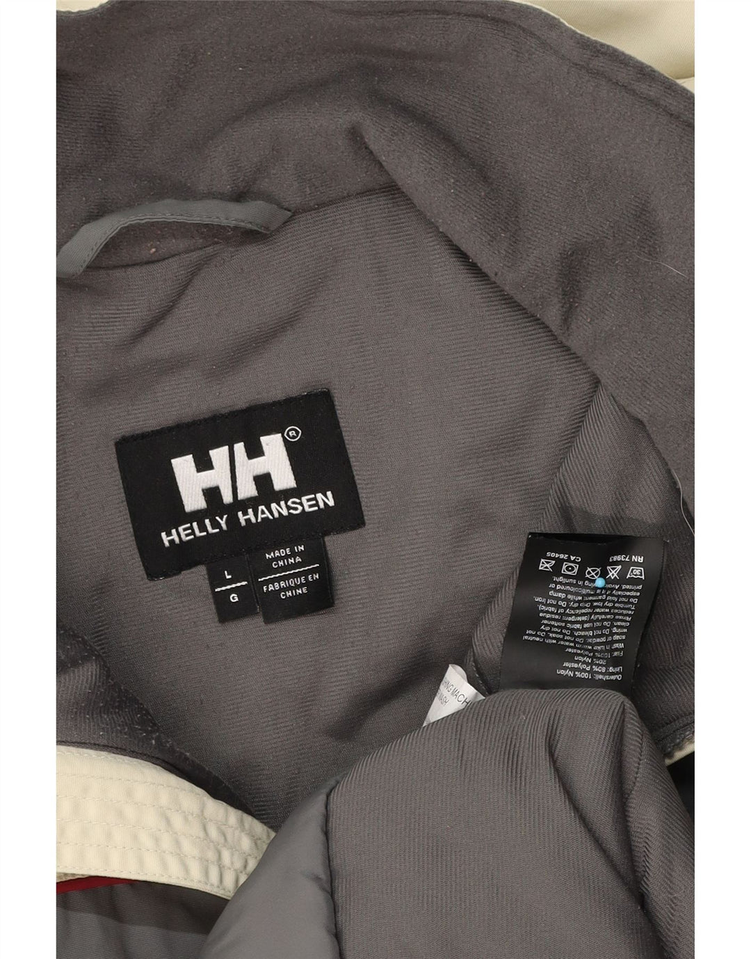 Helly Hansen Herre Windbreaker Jacket UK 40 Large Beige Colourblock Nylon