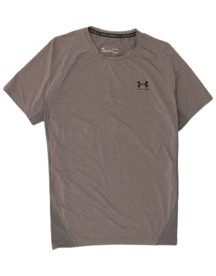 Under Armour Herre Fitted T-Shirt Top Stor Grå Flecked