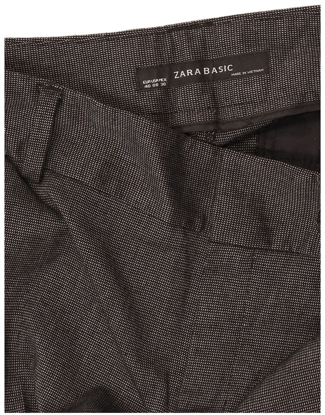 Zara Dame Bootcut Chino Bukser EU 40 Medium W30 L32 Grå Plettet