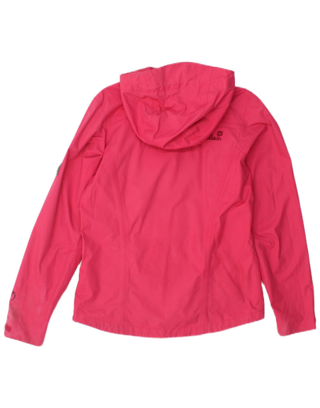 JACK WOLFSKIN Regnjakke med hætte til kvinder UK 10 Lille Pink Polyamid