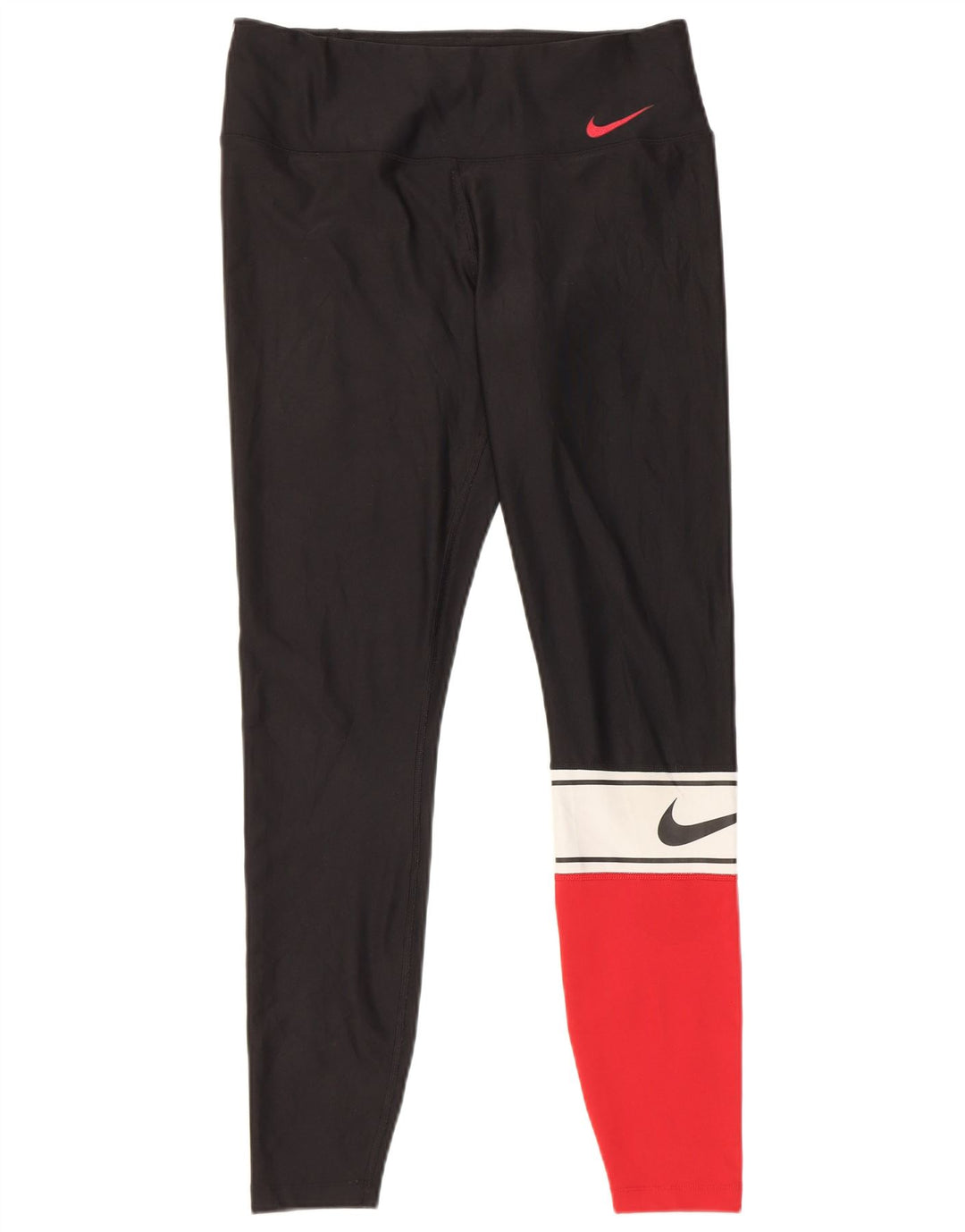 Nike Dame Dri Fit Leggings UK 14 Medium Sort Colourblock Polyester
