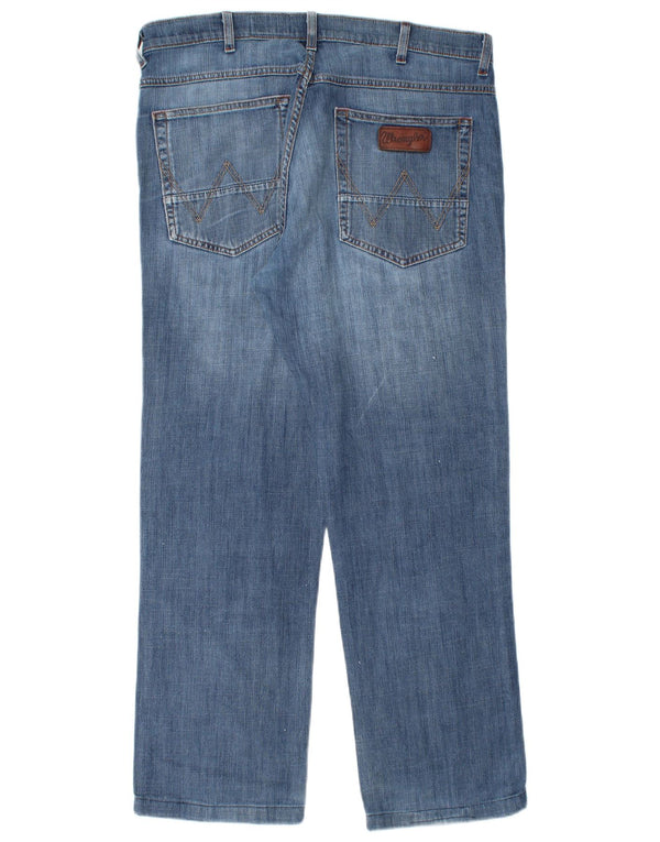 Wrangler Herre Arizona Stretch Straight Jeans W36 L29 Blå Bomuld