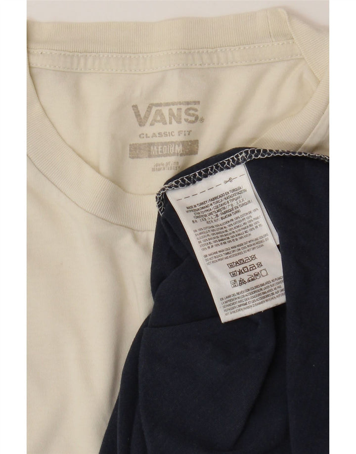 VANS Herre Classic Fit T-Shirt Top Medium White Colourblock