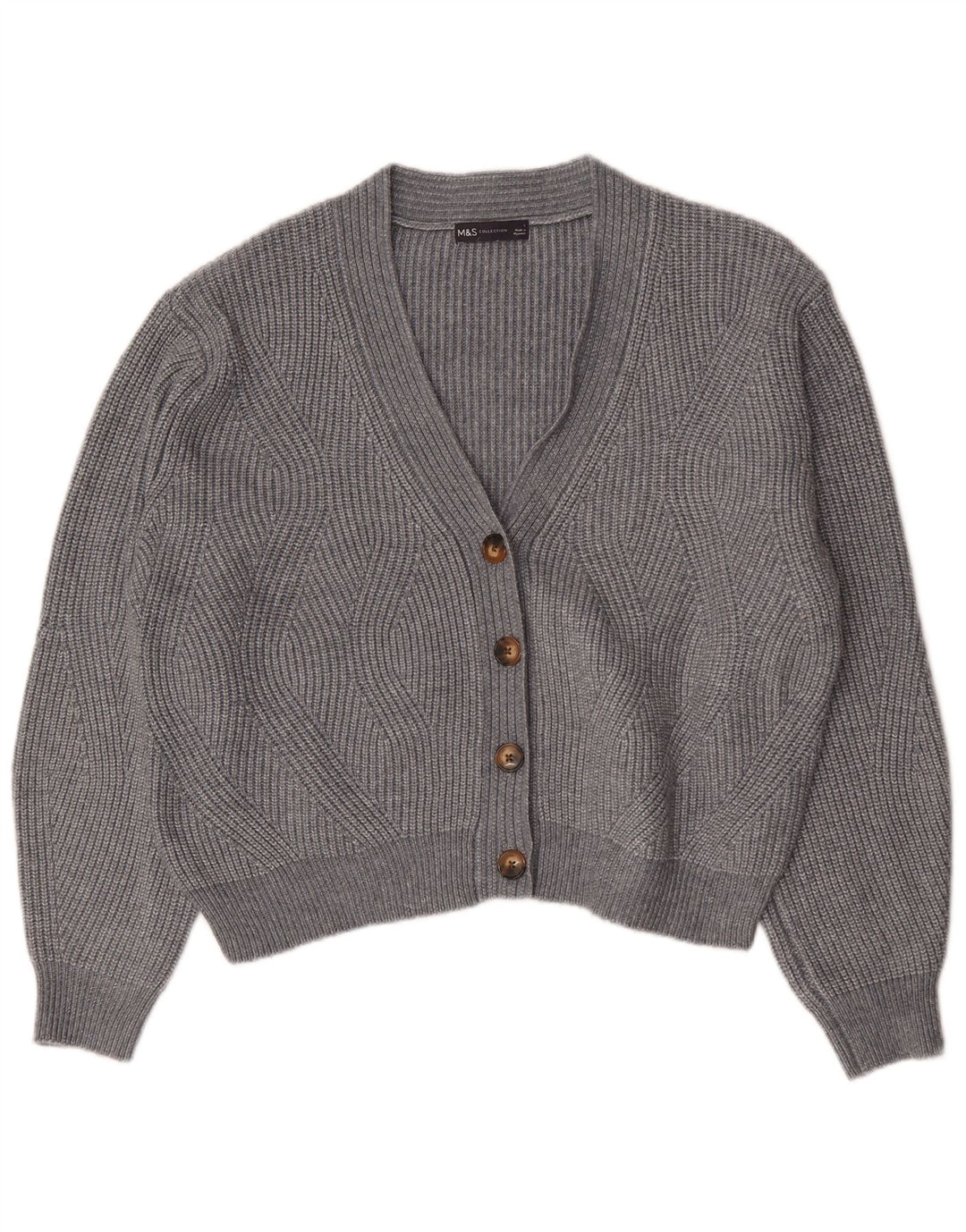 Marks & Spencer Dame oversized cardigan sweater UK 16 Large Grey