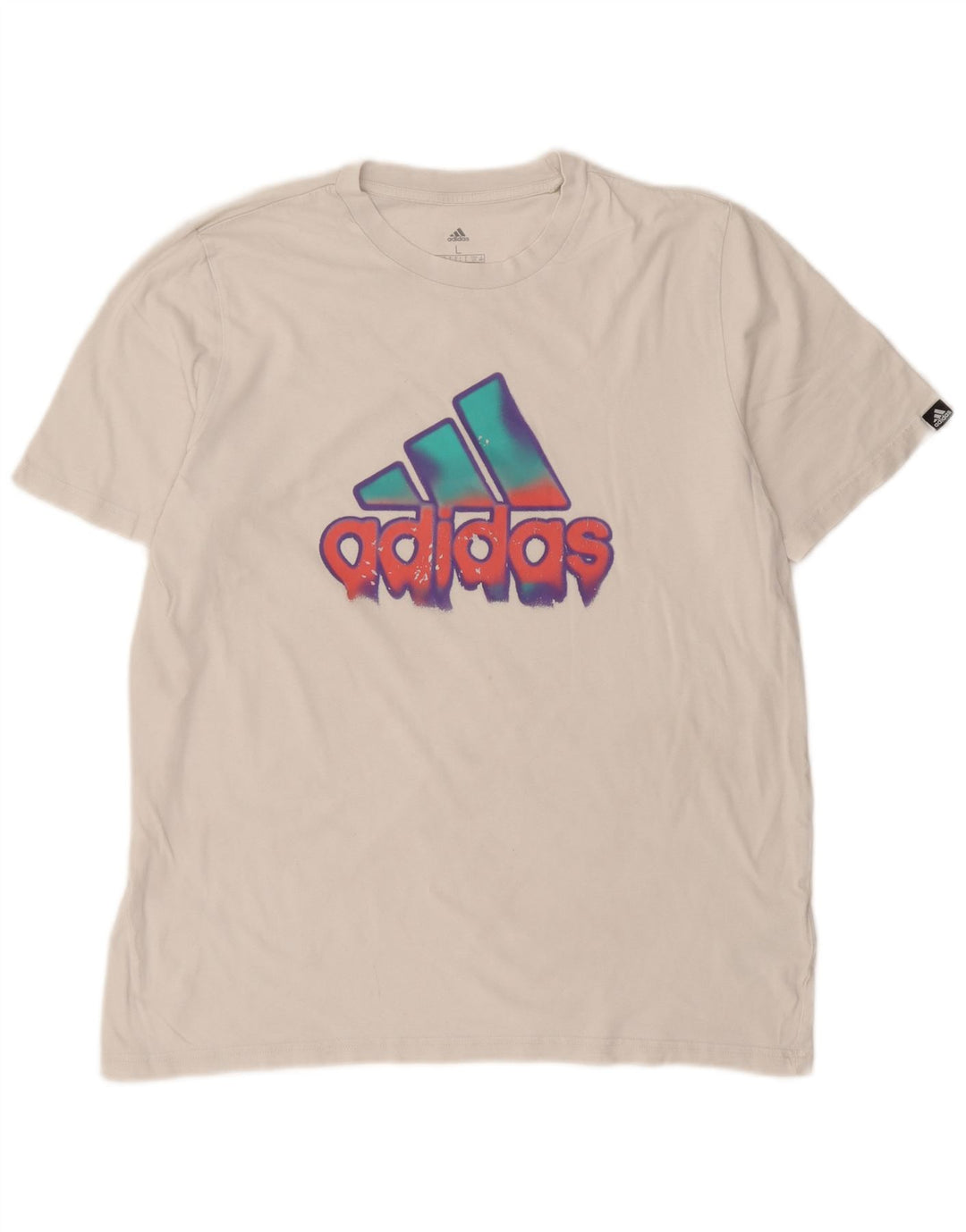 Adidas Grafisk T-shirt top til mænd, stor hvid bomuld