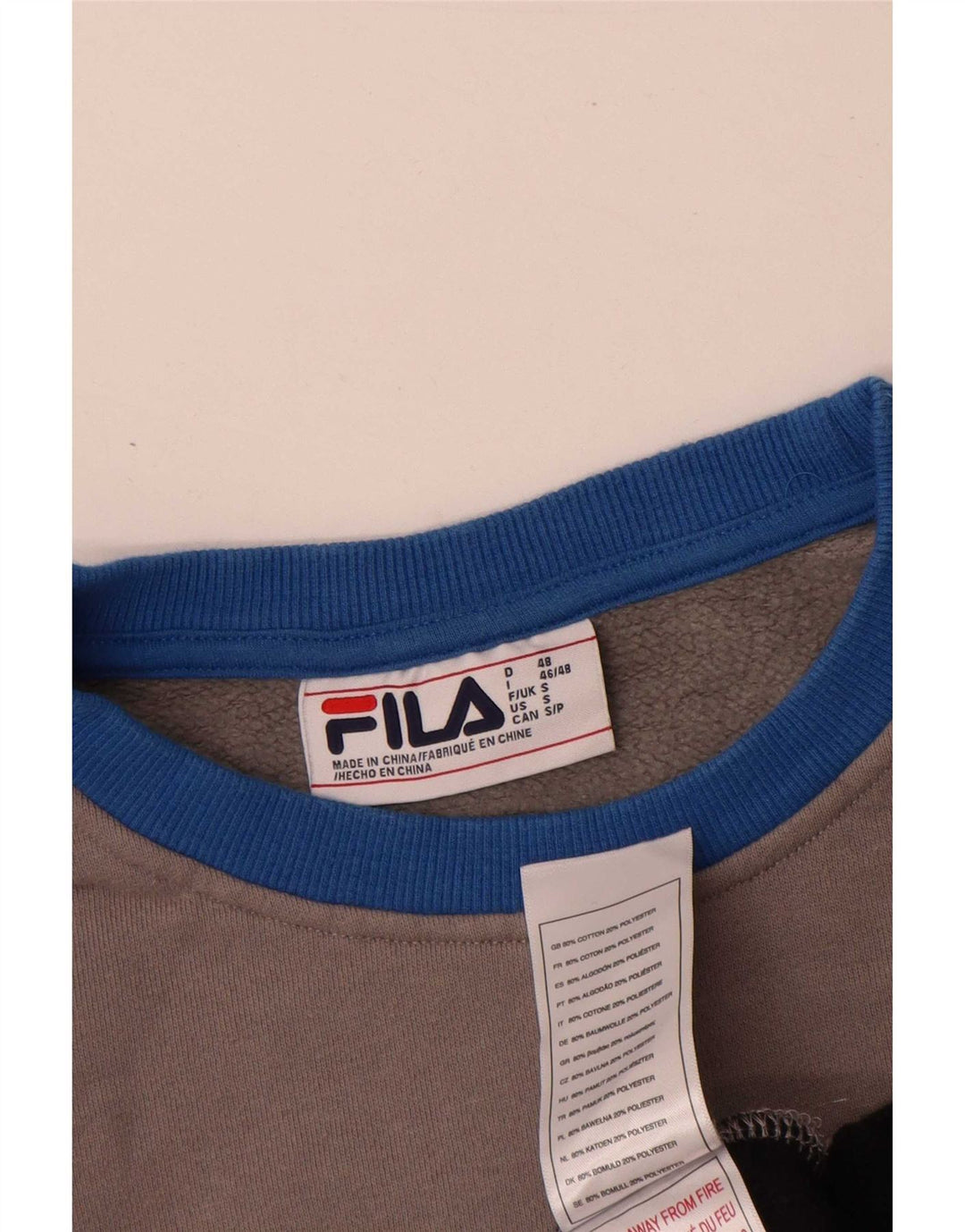 Fila Herre grafisk sweatshirt Jumper Lille flerfarvet Colourblock Bomuld