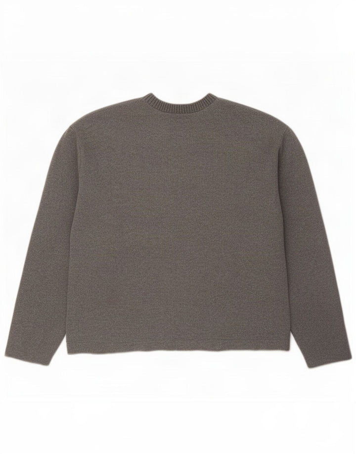 Zara Dame Boat Neck Jumper Sweater UK 14 Medium Grey Polyester