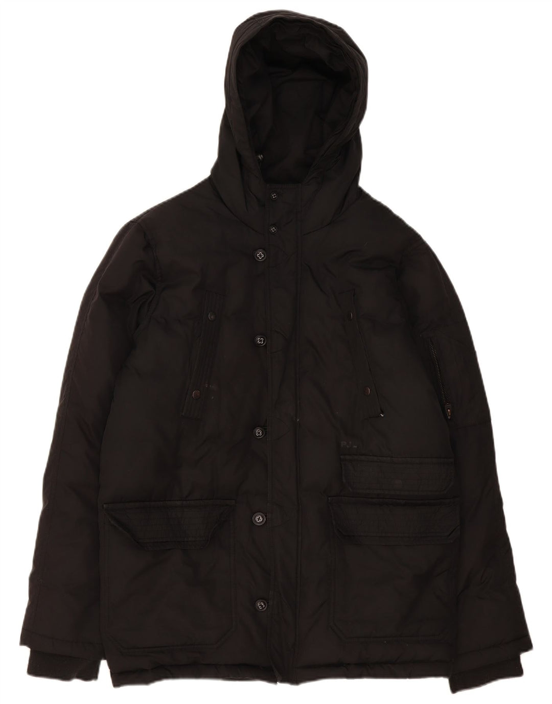 PEPE Jeans Herre hættepolstret jakke UK 38 Medium Sort Polyester