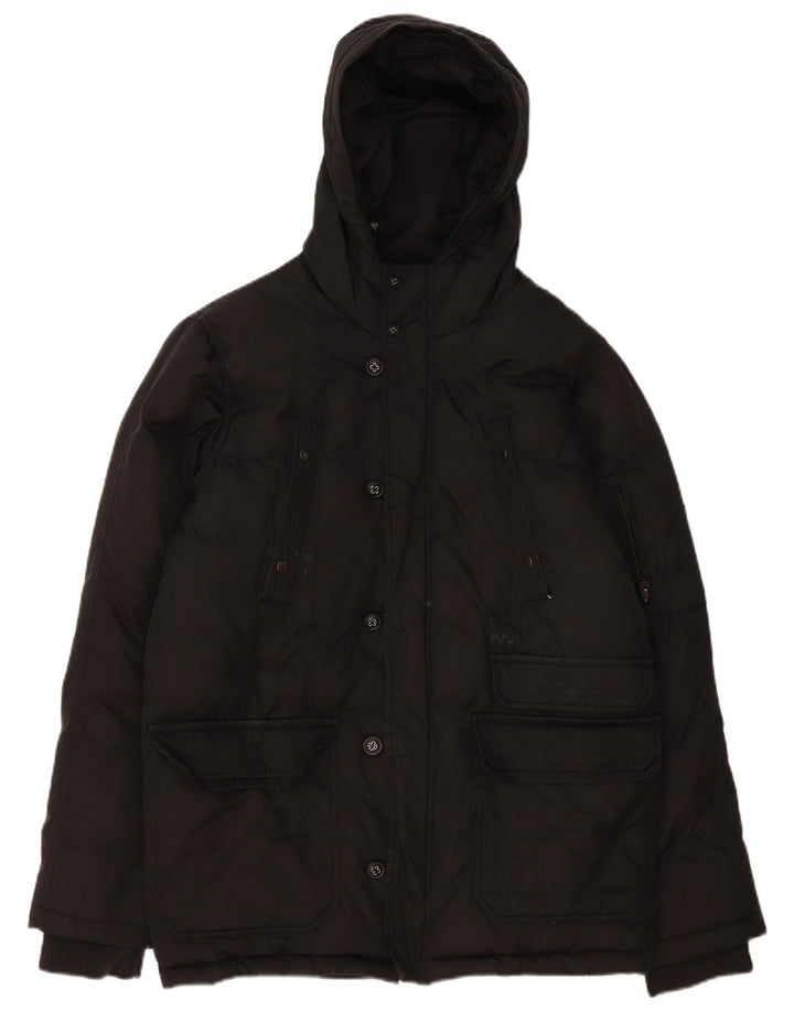 PEPE Jeans Herre hættepolstret jakke UK 38 Medium Sort Polyester