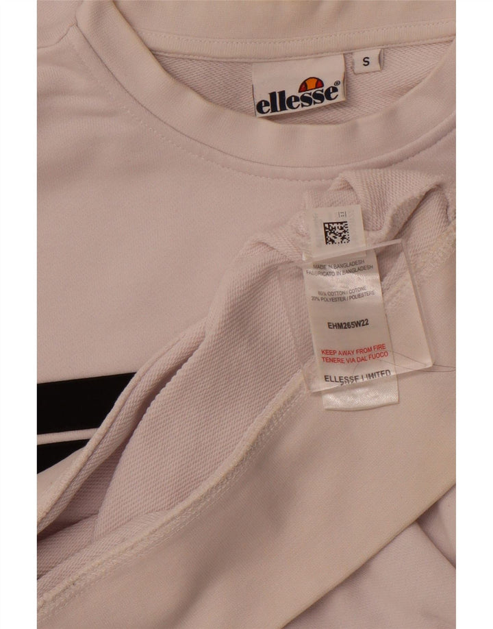 ELLESSE Grafisk sweatshirt til mænd, lille hvid Colourblock Bomuld