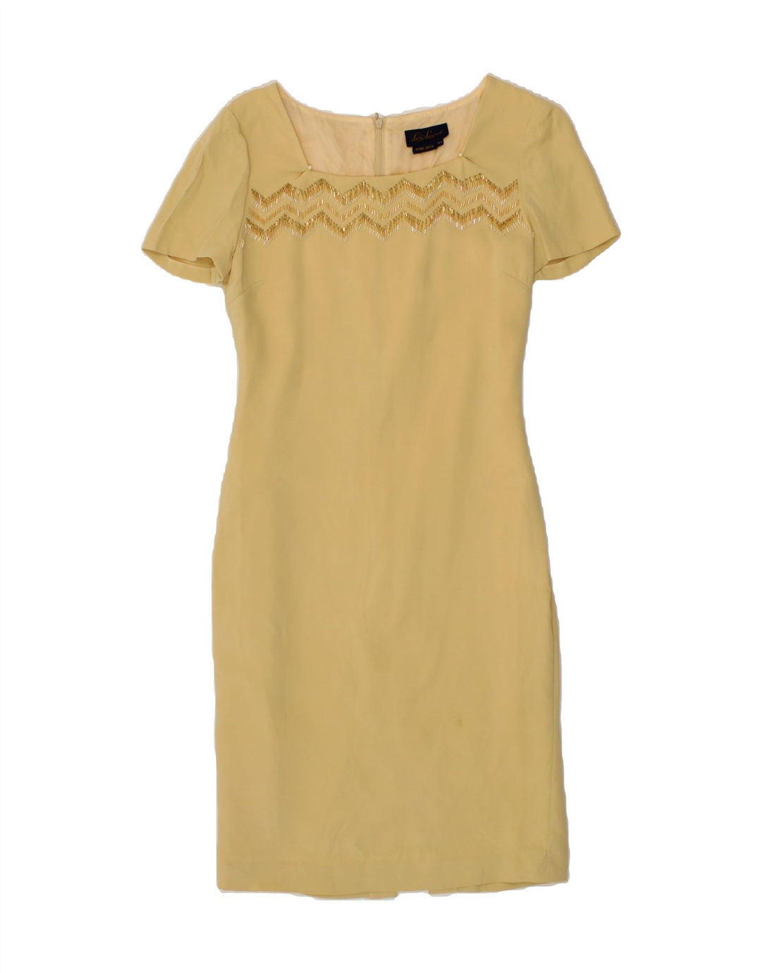 LUISA SPAGNOLI Womens Sheath Dress IT 44 Medium Beige Silk Vintage Luisa Spagnoli and Second-Hand Luisa Spagnoli from Messina Hembry 