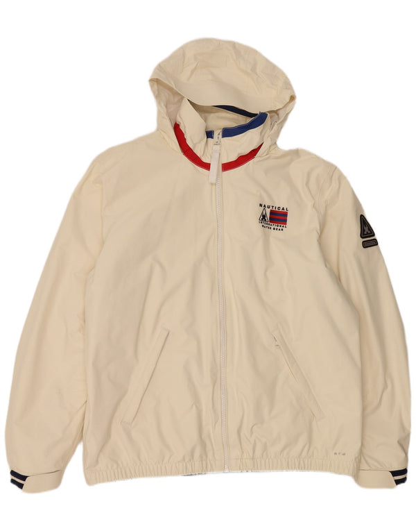 Gaastra Regnjakke med hætte til mænd UK 46 3XL Off White Nylon