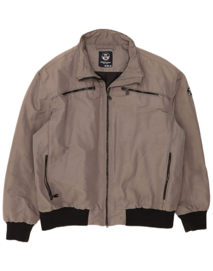 North Sails Herre Bomber Jacket UK 44 2XL Grå Colourblock Polyester