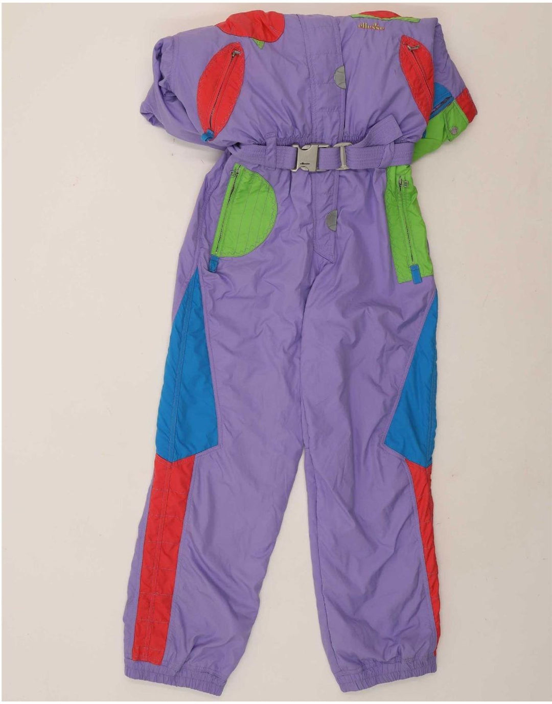 Ellesse Dame Ski Jumpsuit IT 44 Medium Lilla Colourblock Polyester