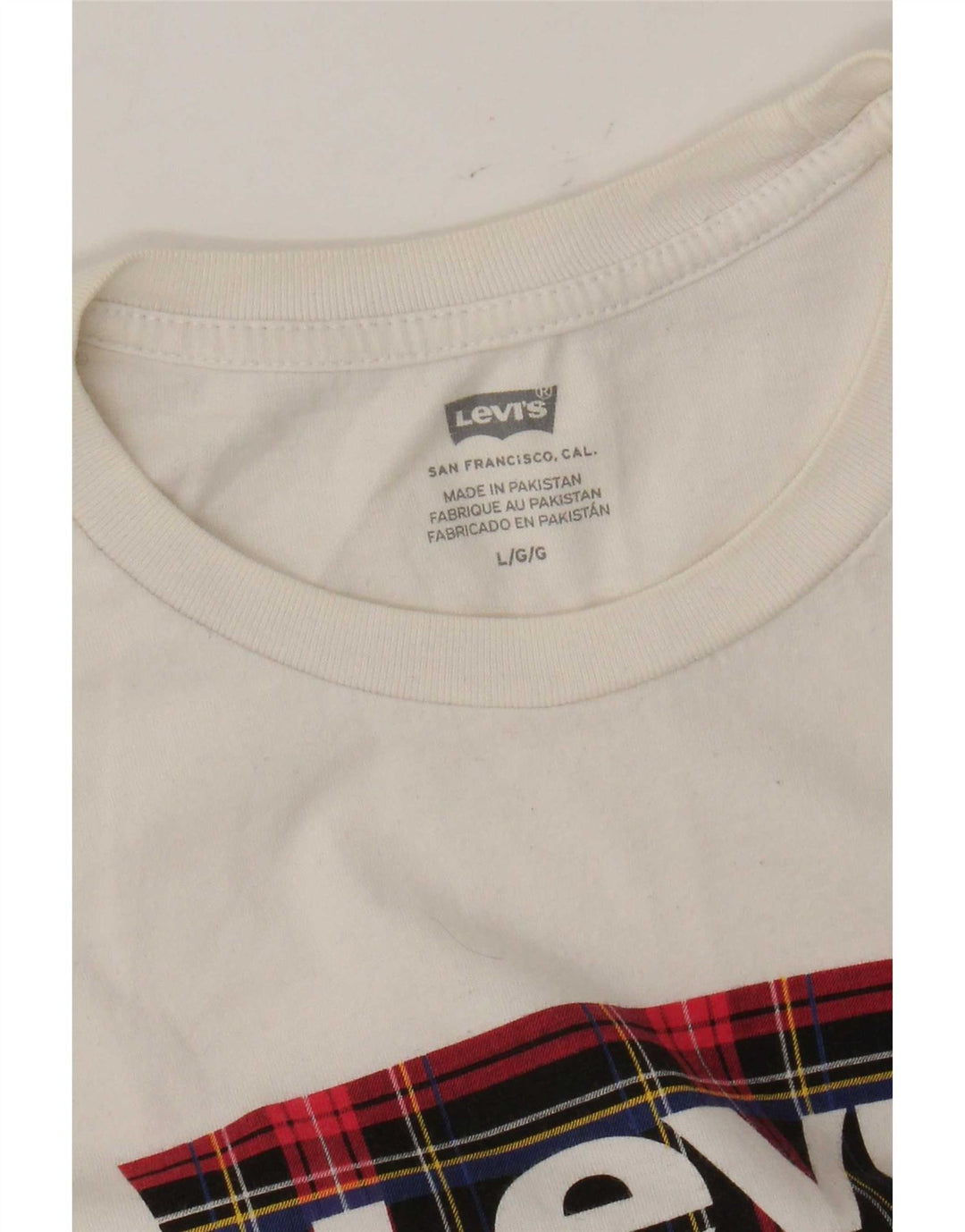 Levi's Herre grafisk T-shirt Top Large Off White