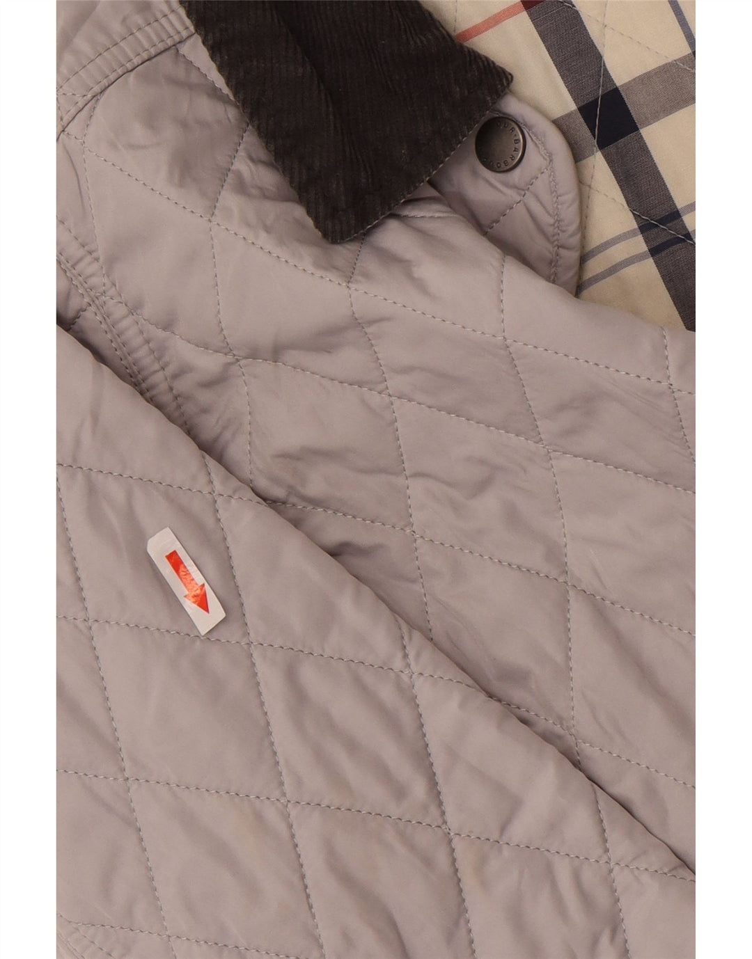 Barbour Quiltet jakke til kvinder UK 8 Small Grey Colourblock Polyester
