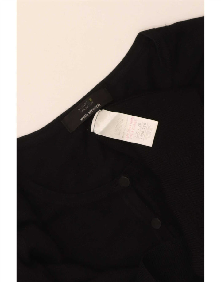 Marks & Spencer Dame Cardigan Sweater UK 20 2XL Sort Viscose