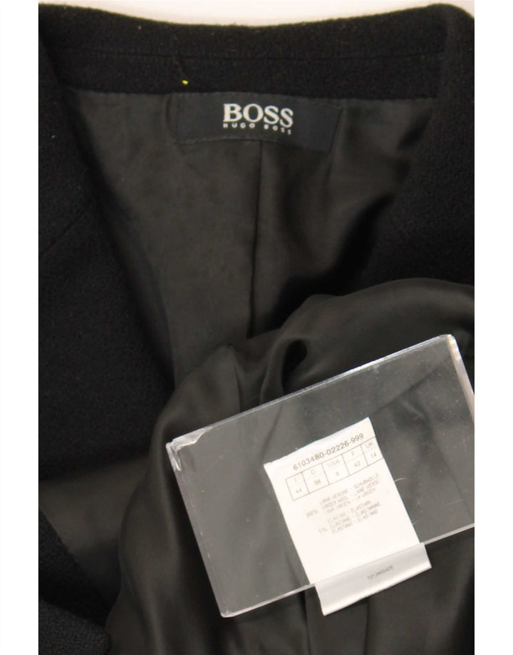 Hugo Boss Dame 3-knaps blazerjakke UK 14 Medium Sort Virgin Wool