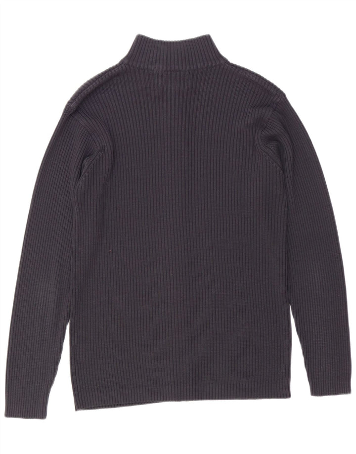 VINTAGE Herre cardigan sweater Stor marineblå akryl