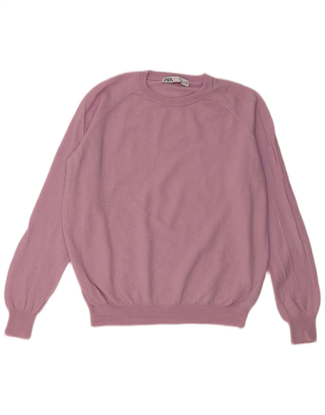 Zara dame sweater med rund hals DK 16 Stor lyserød uld