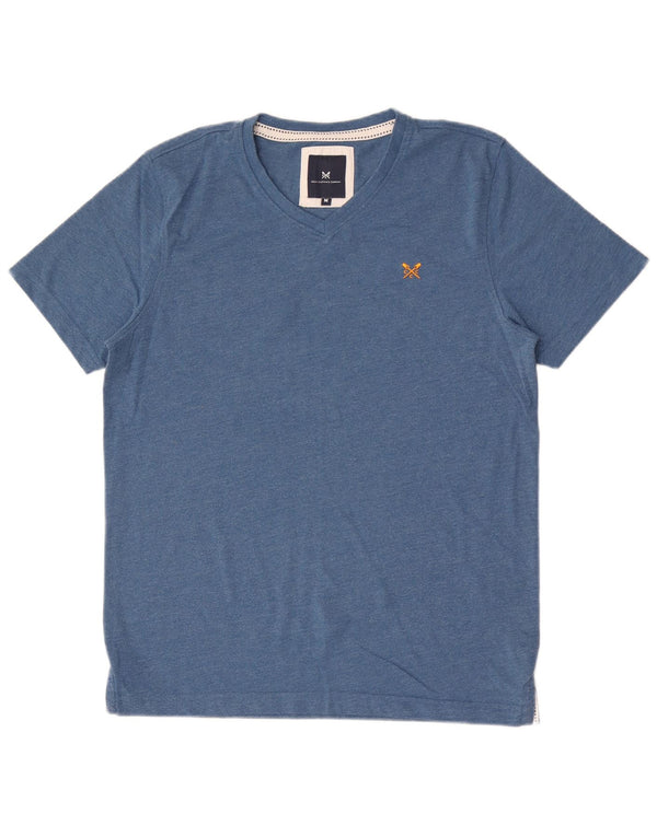 CREW CLOTHING Herre T-Shirt Top Medium Blue Bomuld