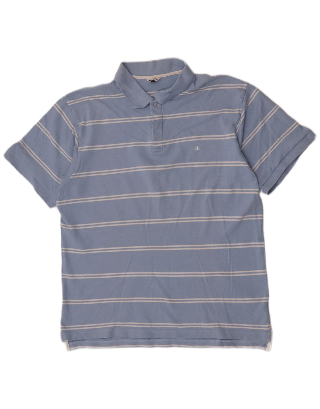 Champion herre poloshirt 2XL blå stribet bomuld
