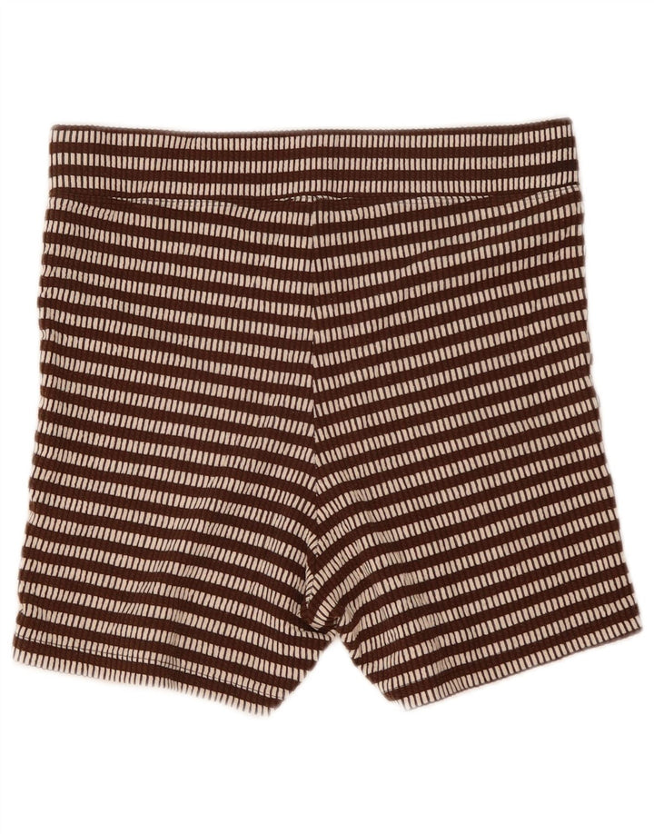 Topshop Dame Sports Shorts UK 14 Medium Brun Stribet