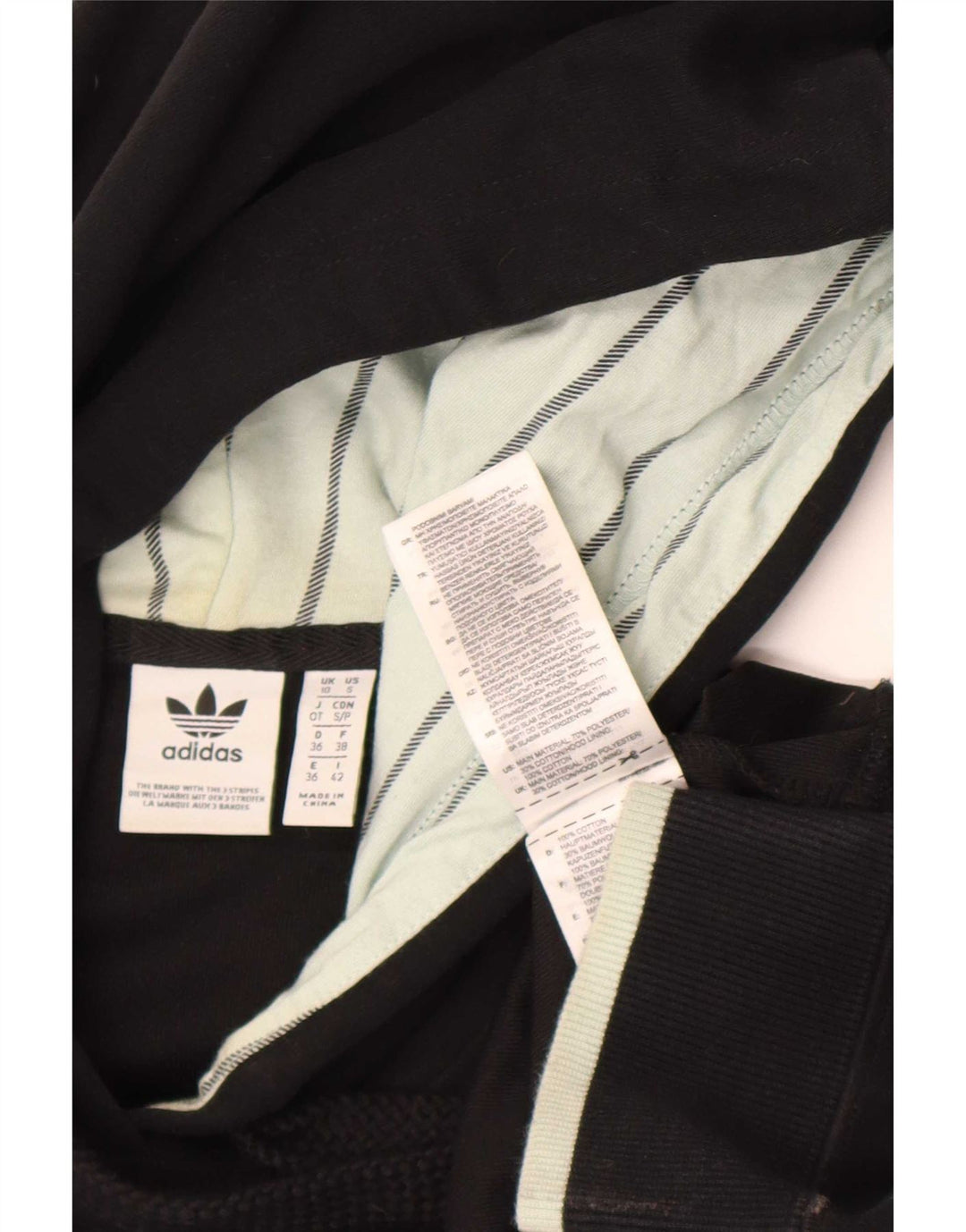Adidas Womens Crop Oversized Hoodie Jumper UK 10 Small Black Polyester