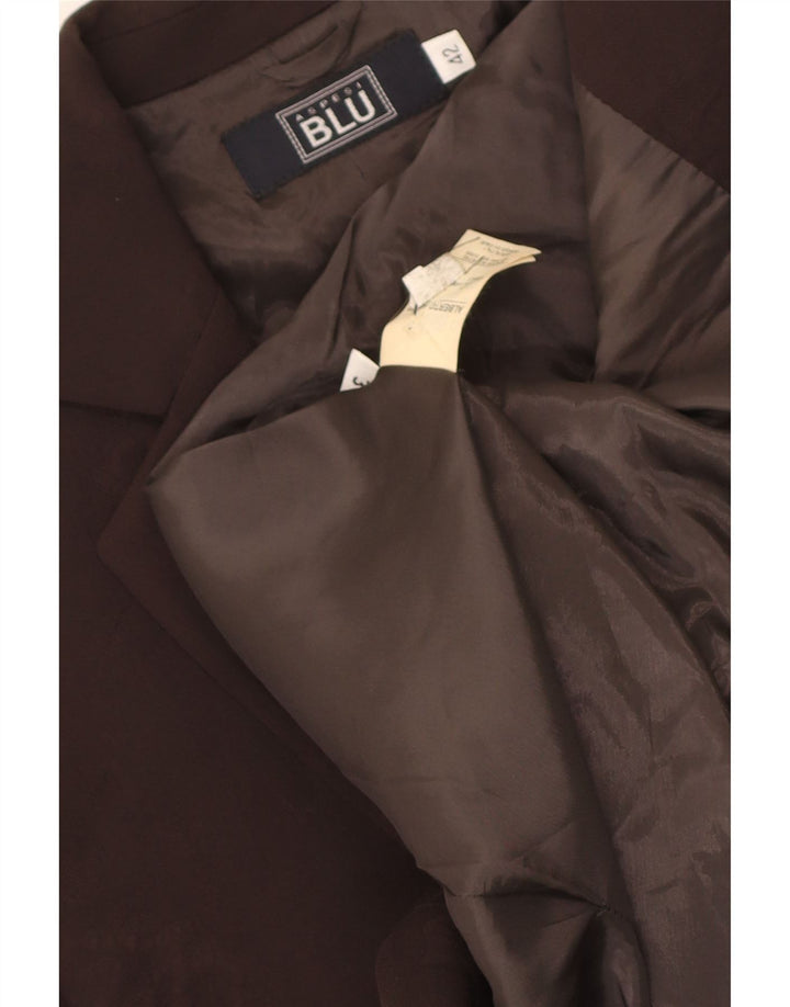 Aspesi Dame 1 Knap Blazer Jakke IT 42 Medium Brun Uld
