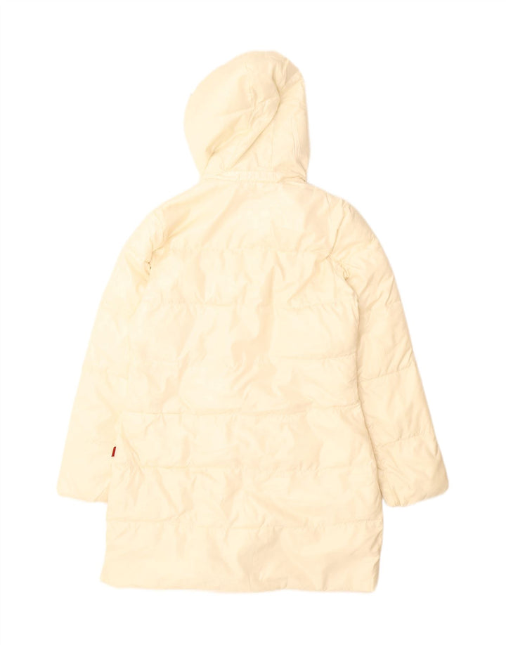 Kappa Dame Hætte Polstret Frakke UK 12 Medium Off White Polyester