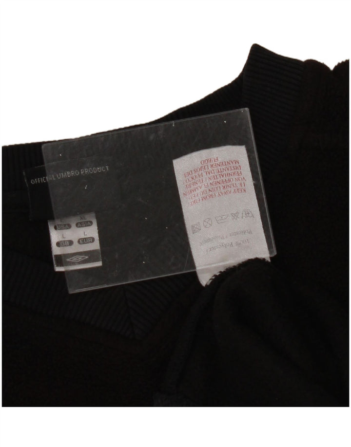 UMBRO Womens Fleece Jumper UK 16 Large Black Polyester