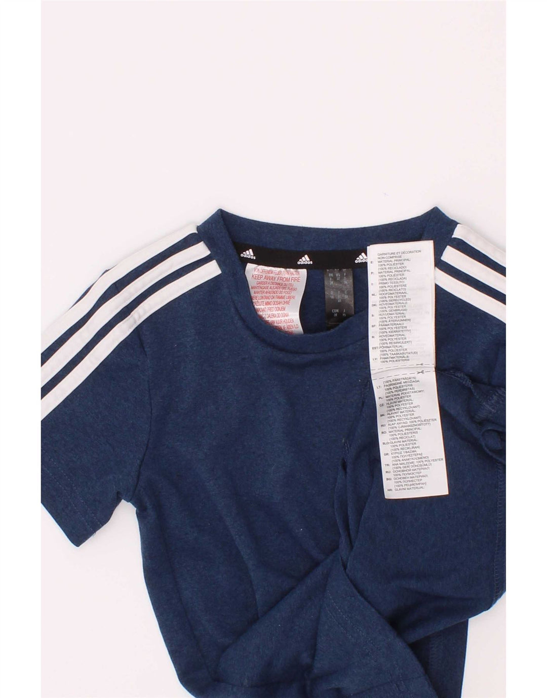 Adidas Boys Aeroready T-Shirt Top 2-3 År Blå Polyester