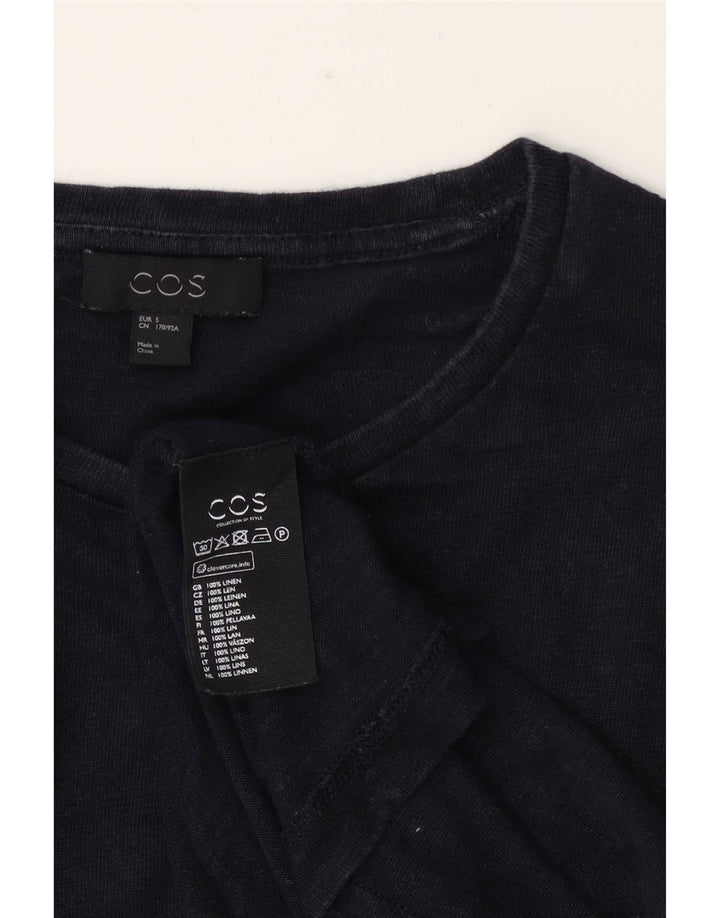 Cos Herre T-shirt Top Lille marineblå linned