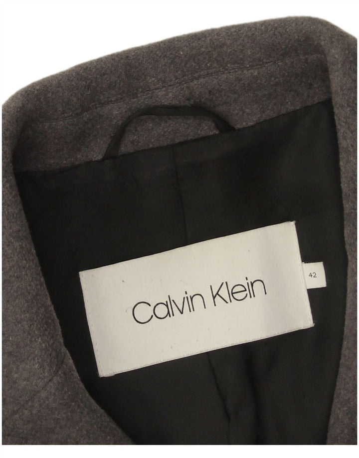 Calvin Klein Dame Overfrakke IT 42 Medium Grey Virgin Wool